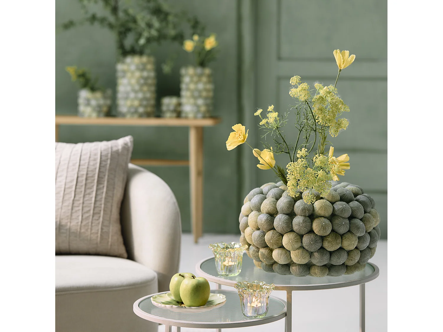 Vase OURSIN - Ø40x23,5cm - Vert