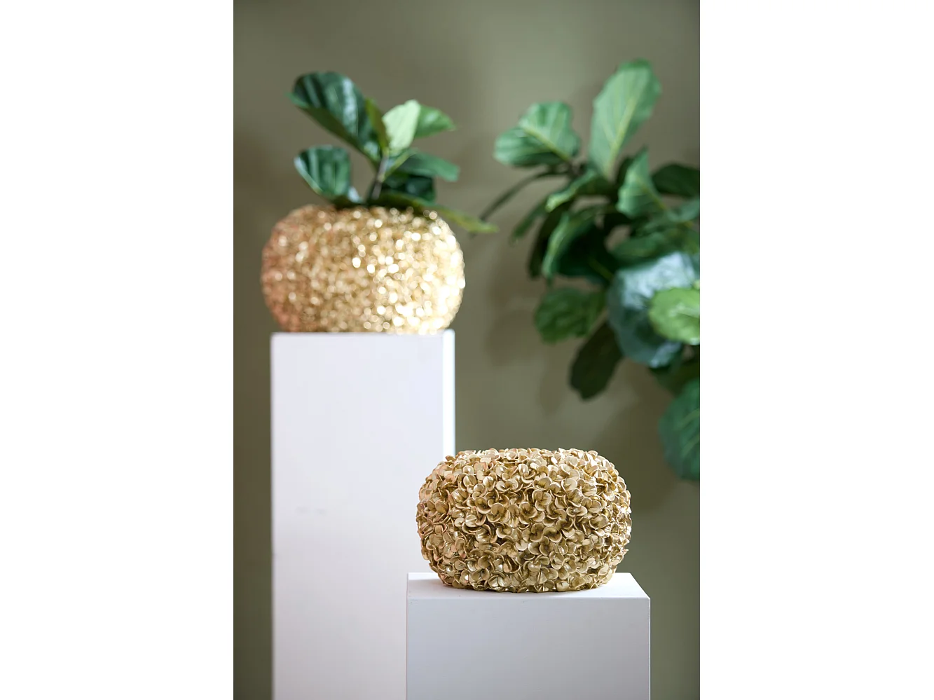 Vase PHYLIA - Ø38x23cm - Or