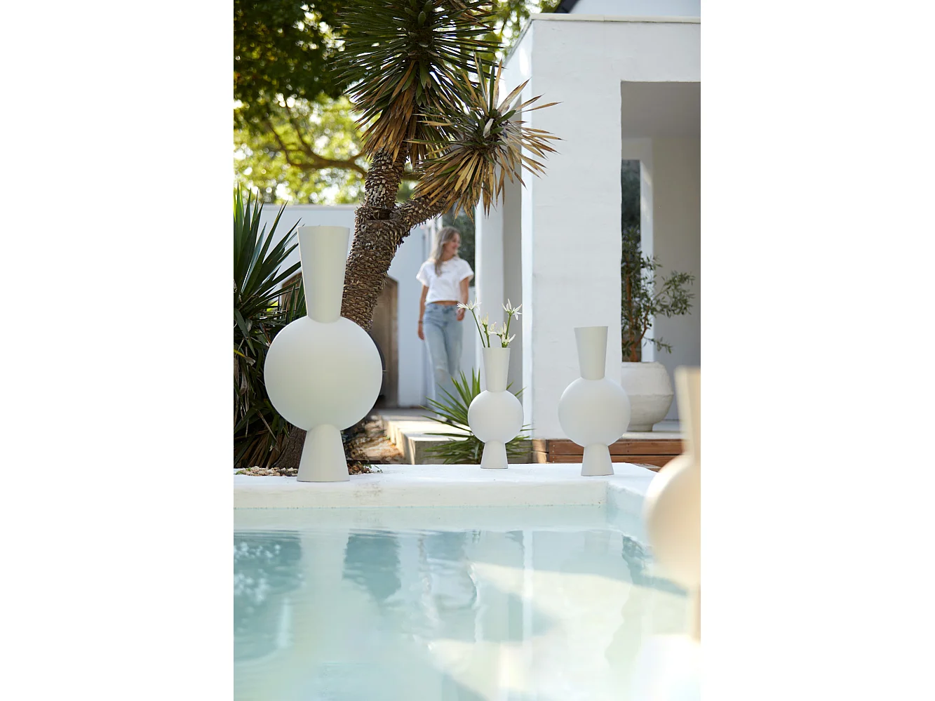 Vase KAVANDU - 31x20x60cm - Blanc