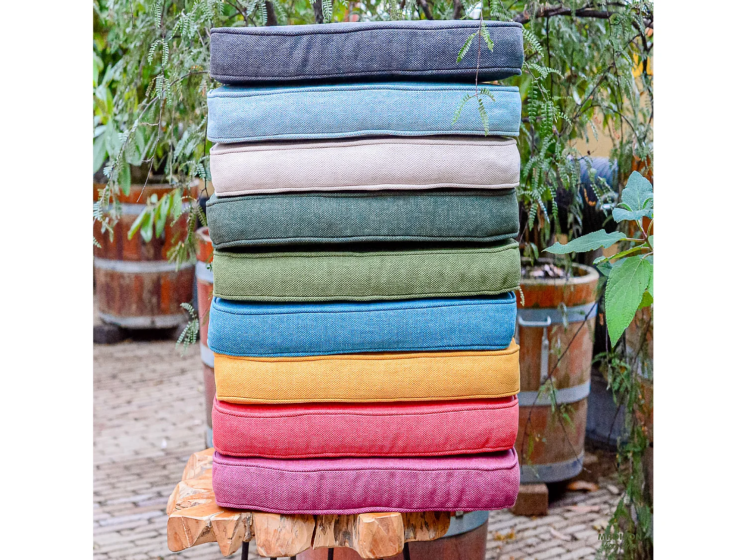 Coussin de canapé en toile taupe eco+ - Env. 110x48 cm