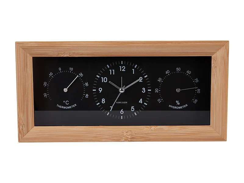 Wekker Neat Rectangle - Zwart