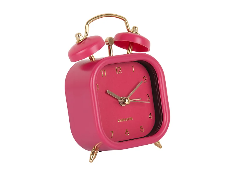 Despertador Metálico Glam Cuadrado - Rosa oscuro