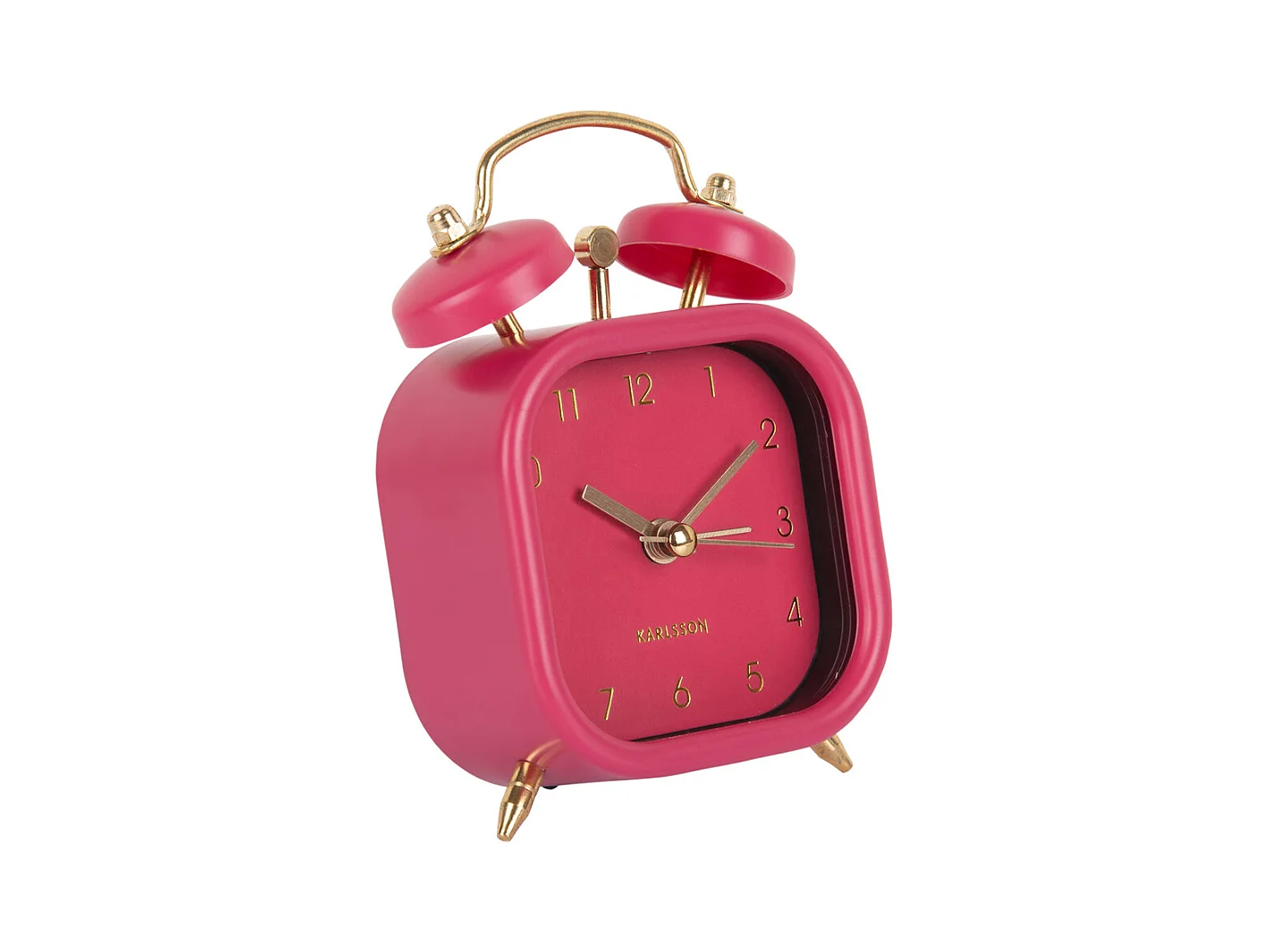 Réveil Métallique Glam Square - Rose foncé