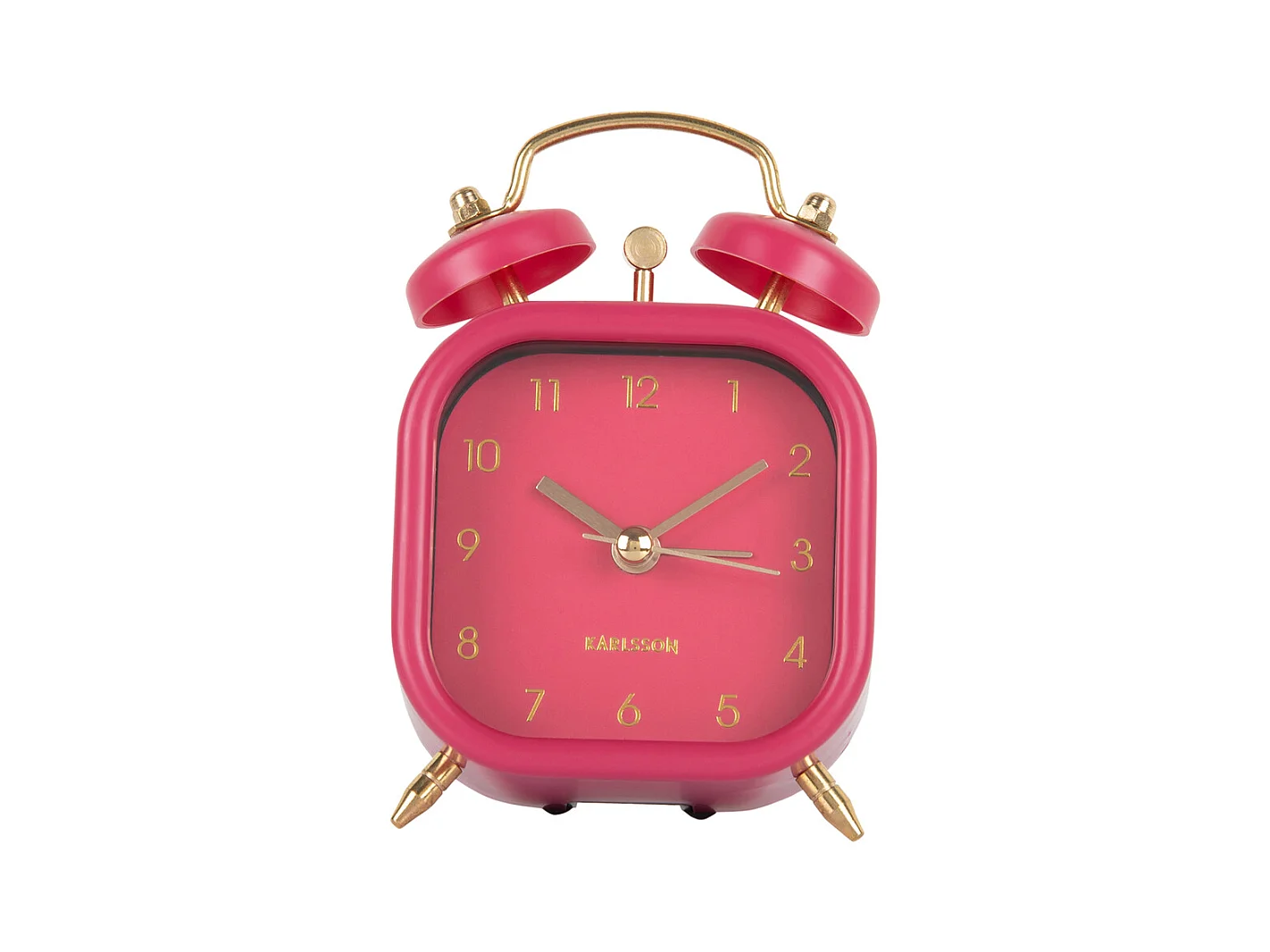 Réveil Métallique Glam Square - Rose foncé