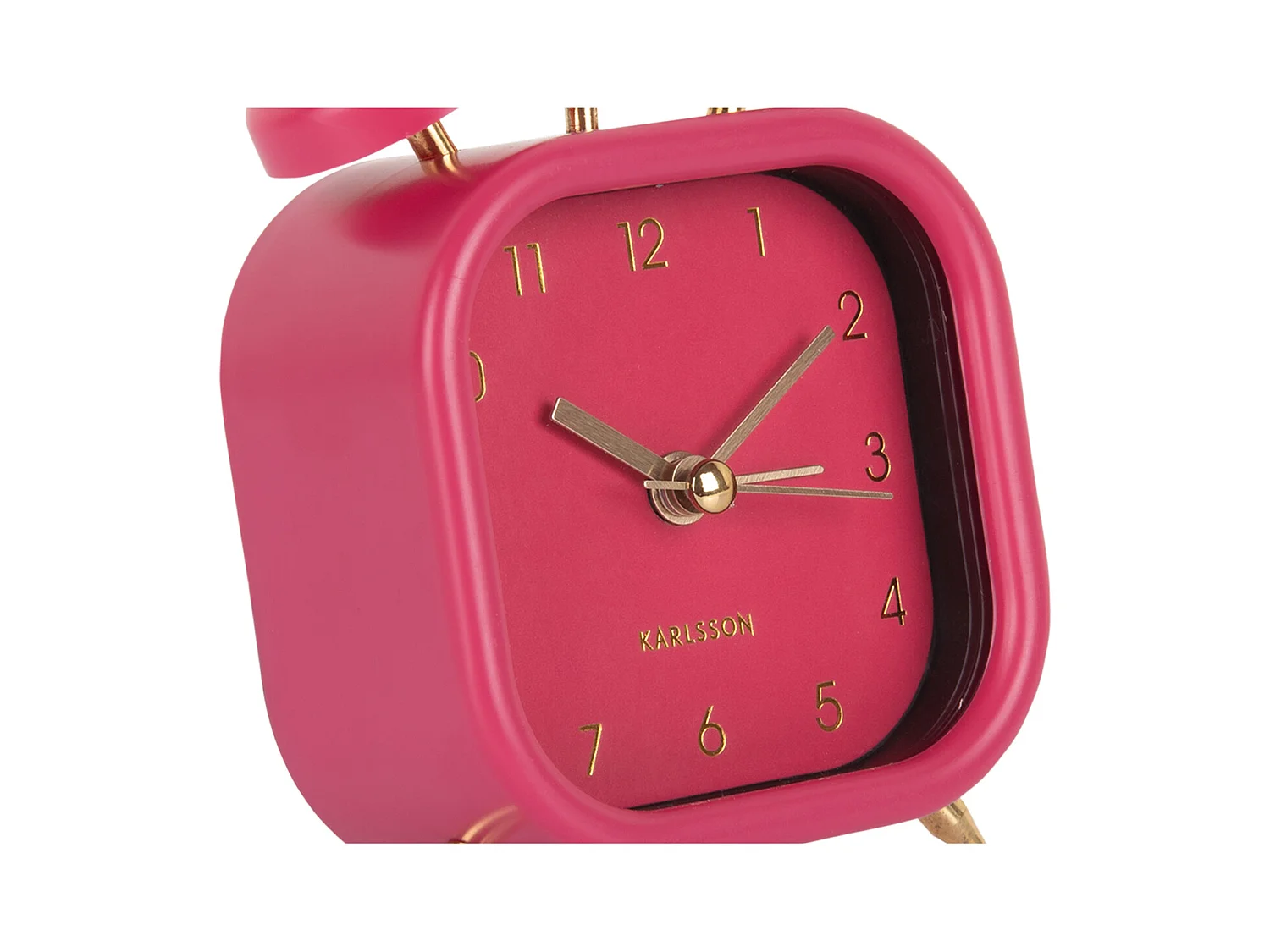 Réveil Métallique Glam Square - Rose foncé