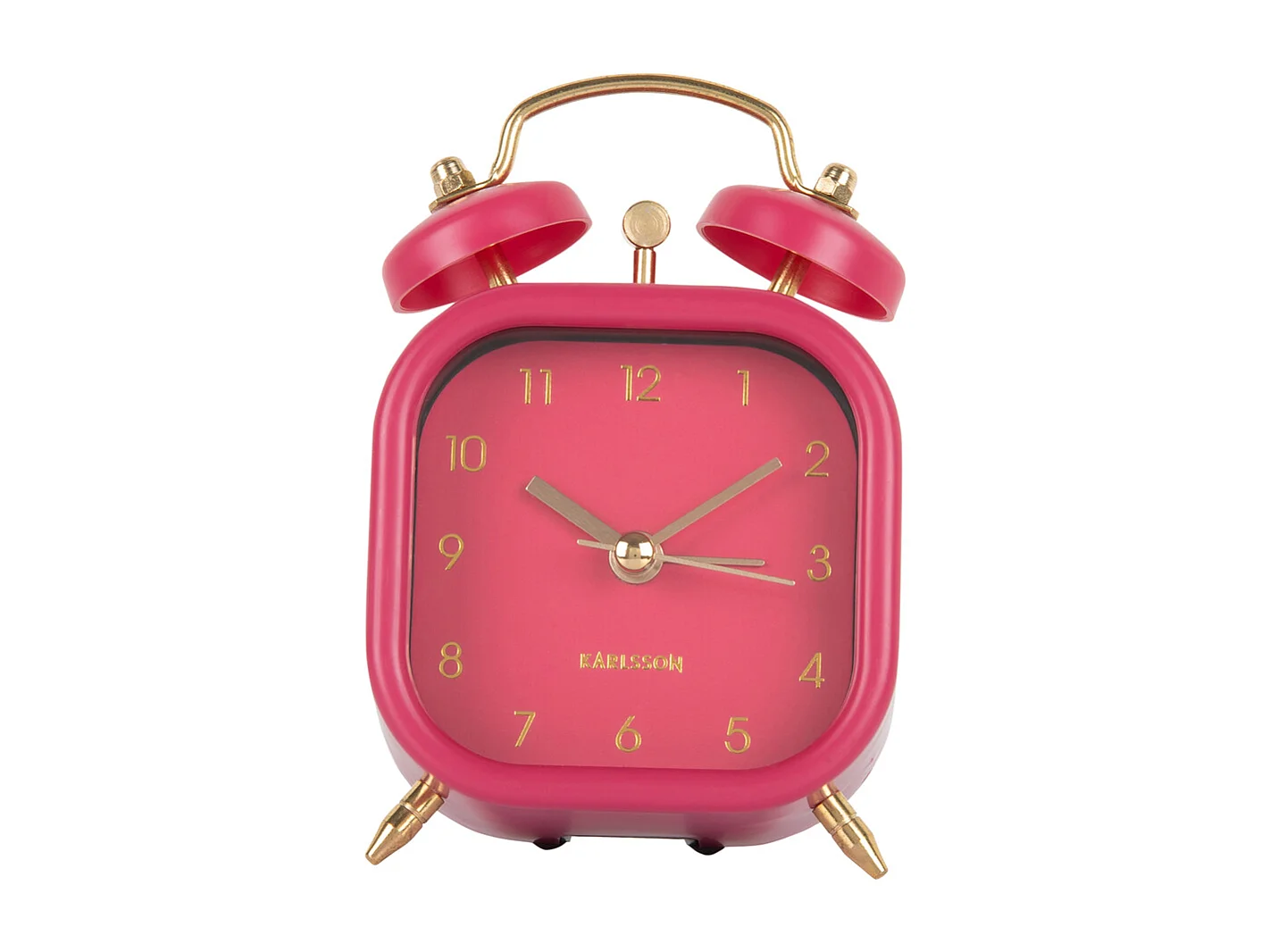 Réveil Métallique Glam Square - Rose foncé