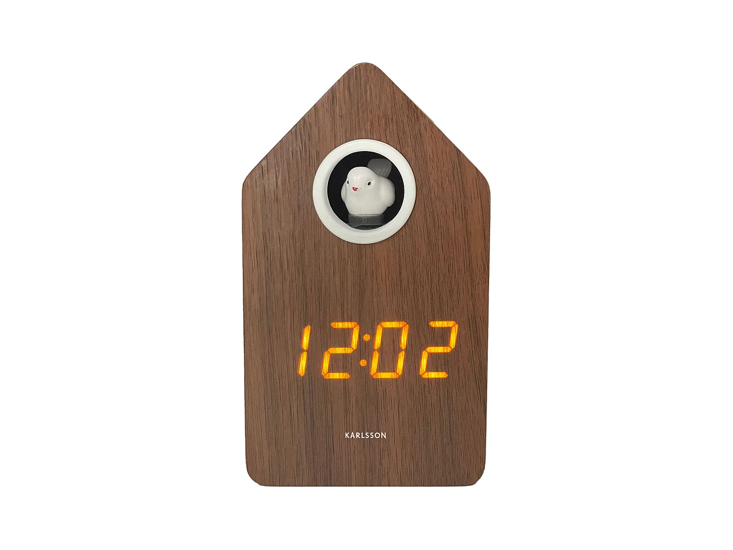 Wekker Cuckoo LED - Dark wood veneer