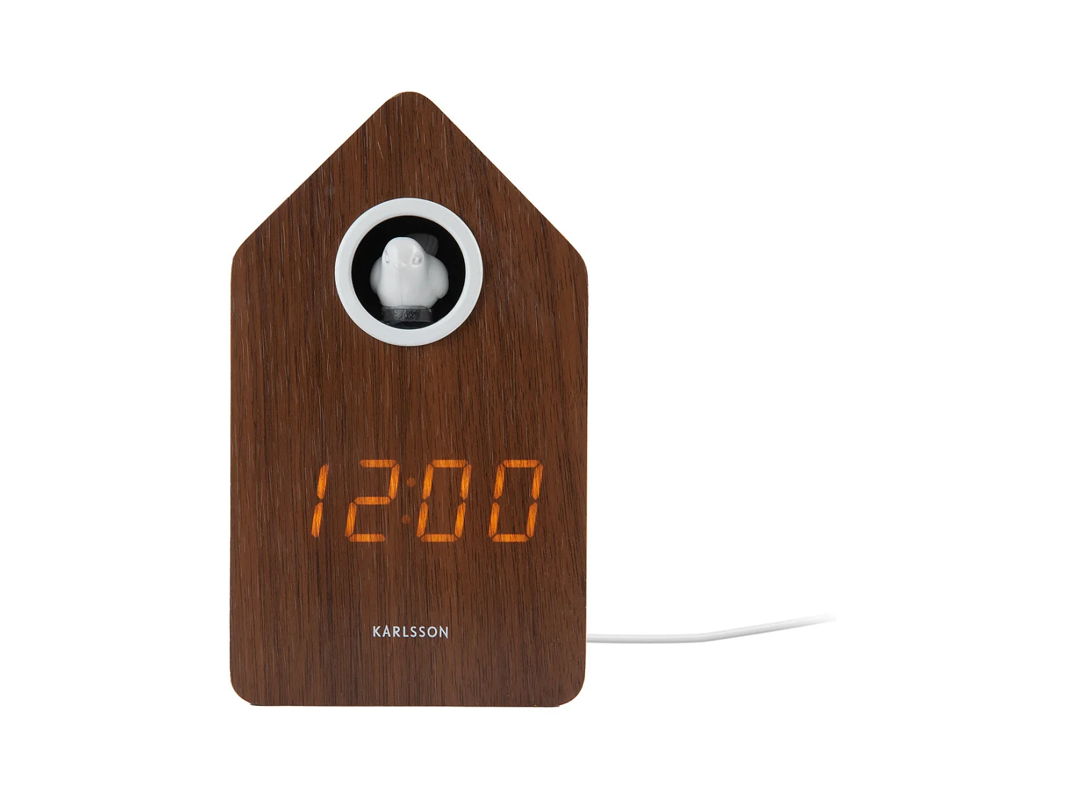 Wekker Cuckoo LED - Dark wood veneer