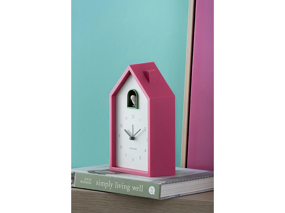 Wekker Modern Cuckoo - Helderroze