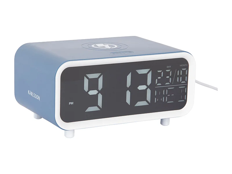 Wecker Chunky LED mit Telefonladegerät - Klassisch blau