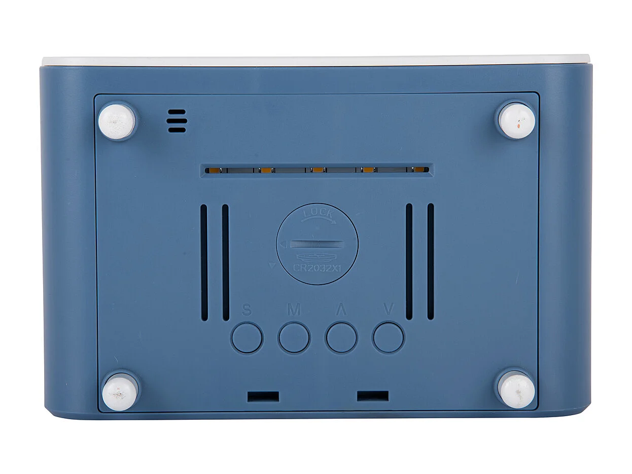 Réveil LED épais avec chargeur de téléphone - Bleu classique