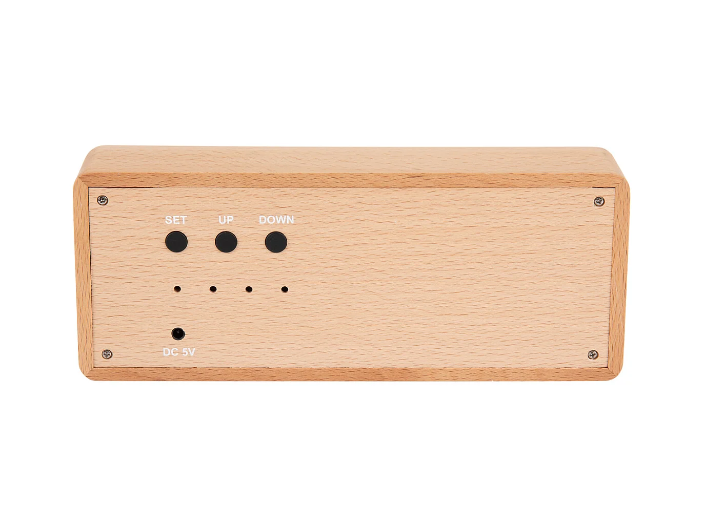 Réveil en bois massif gravé - Bois clair