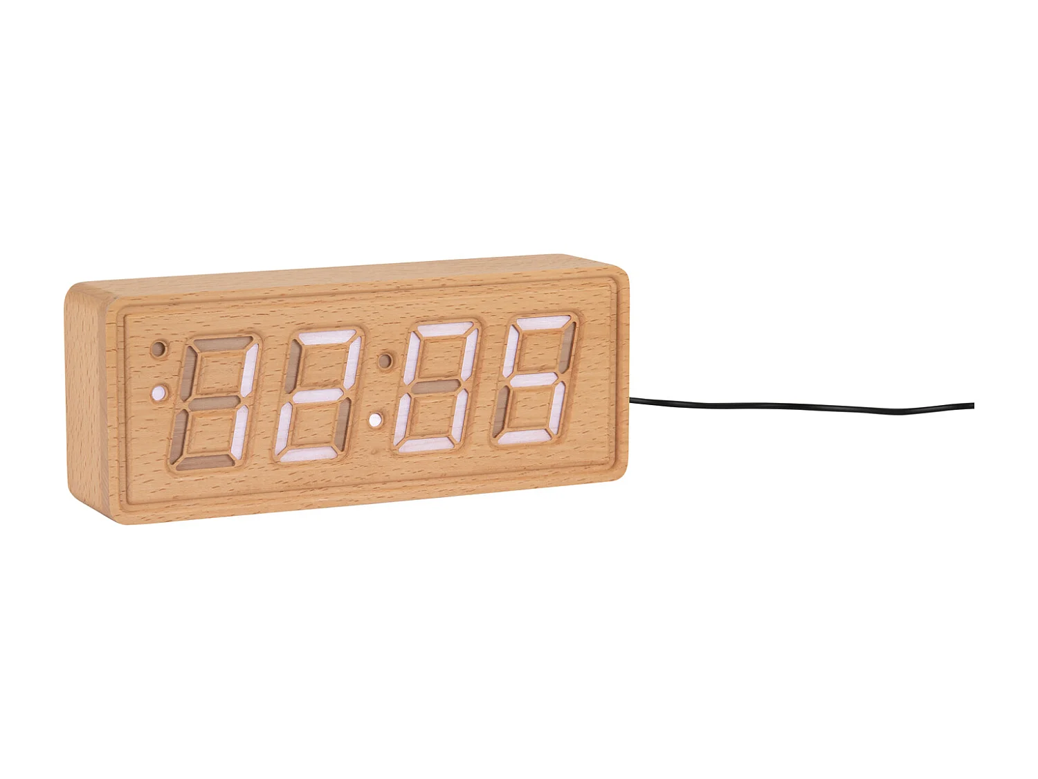 Réveil en bois massif gravé - Bois clair