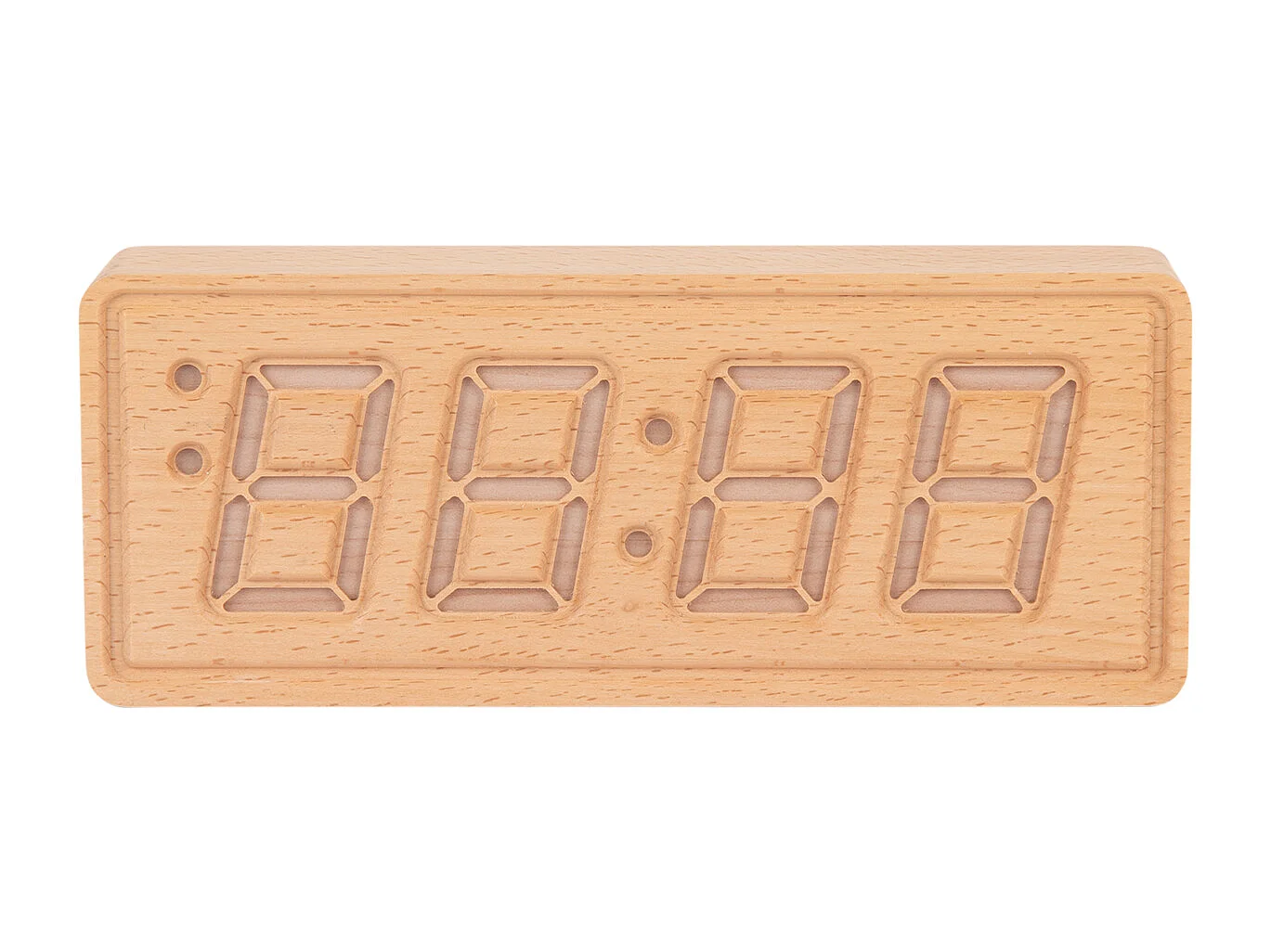 Réveil en bois massif gravé - Bois clair