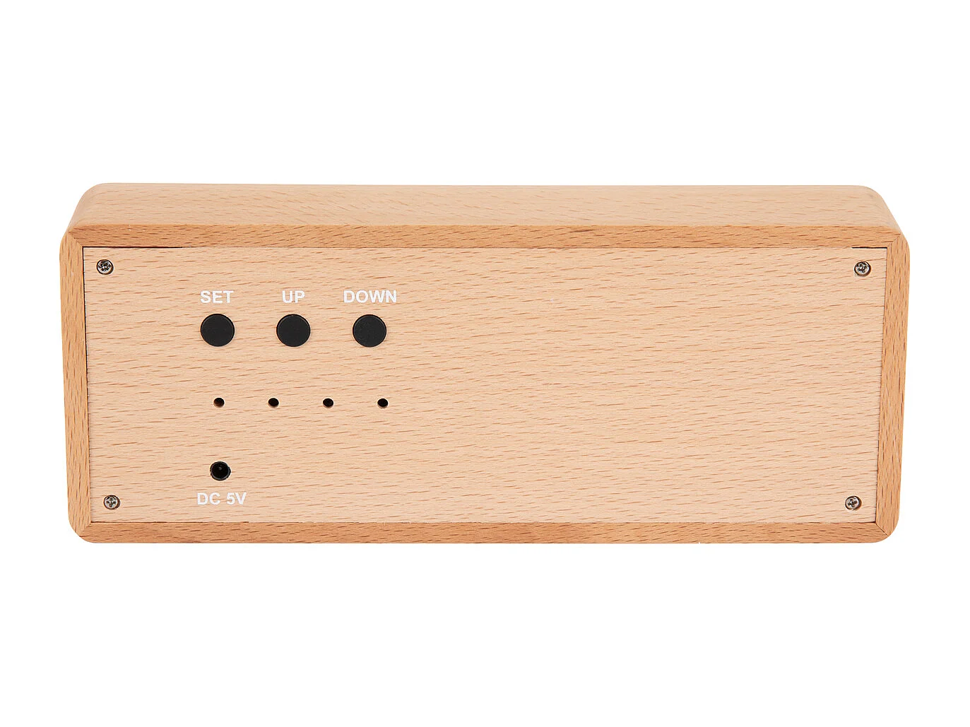 Réveil en bois massif gravé - Bois clair