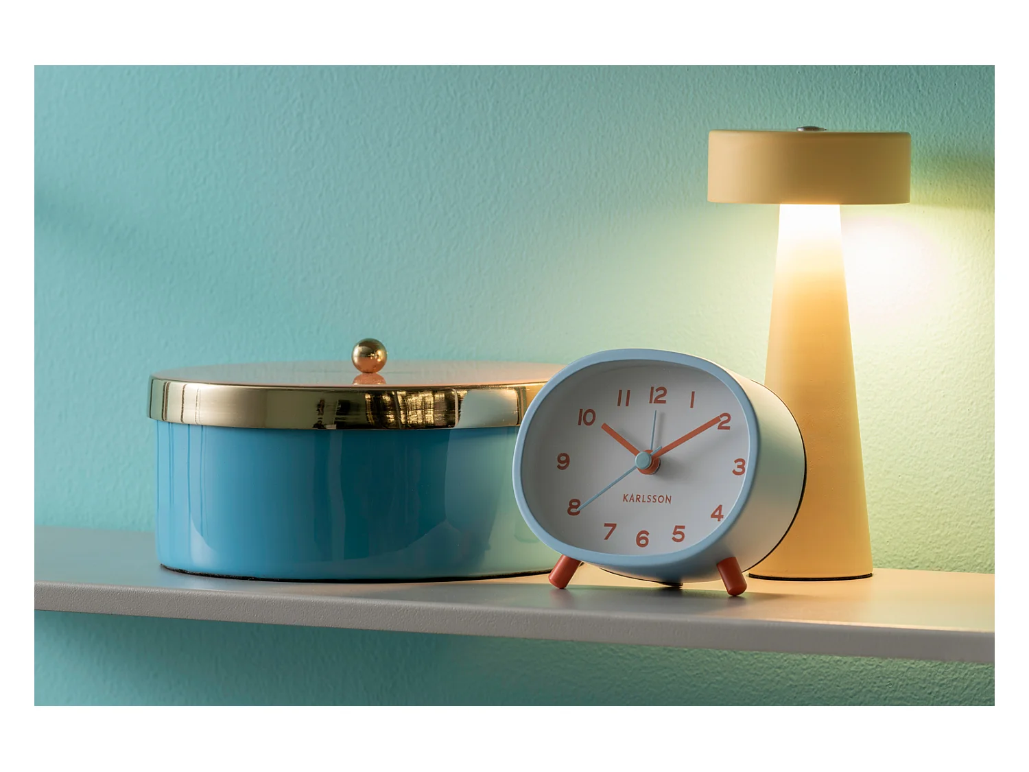 Réveil Cheeky Oval - Bleu doux