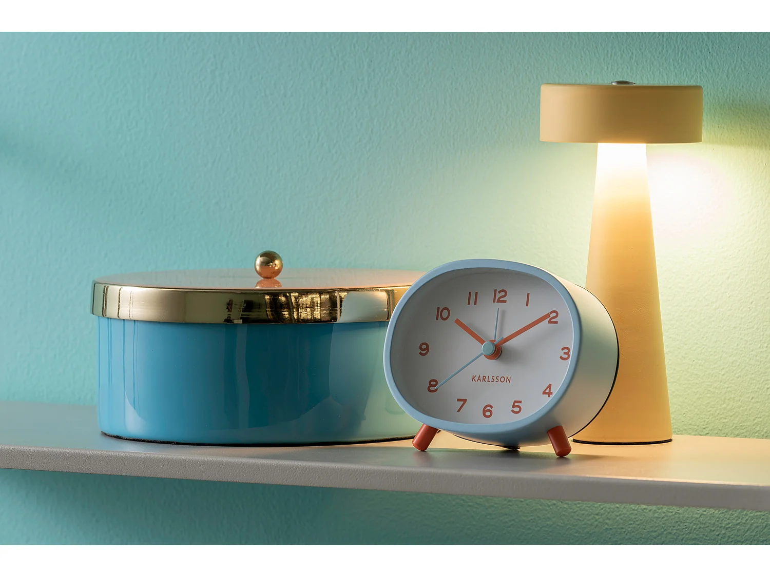 Réveil Cheeky Oval - Bleu doux