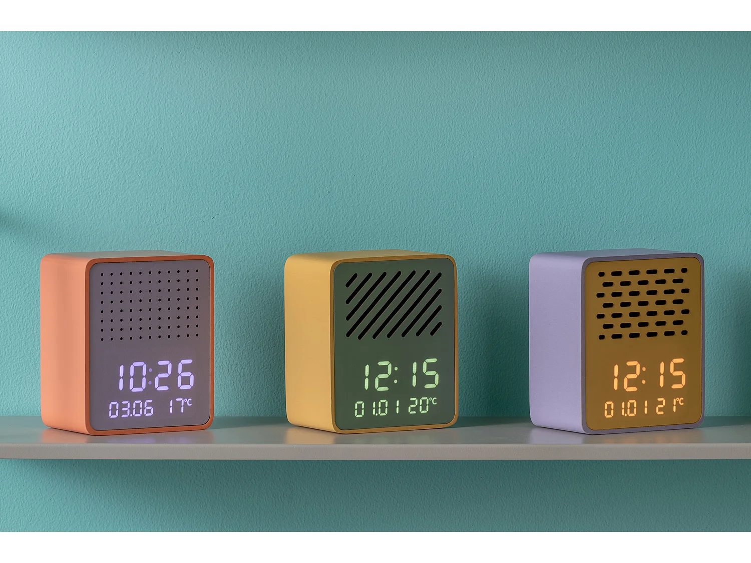 Réveil Funky Vibes Bluetooth Speaker - Orange vif et violet