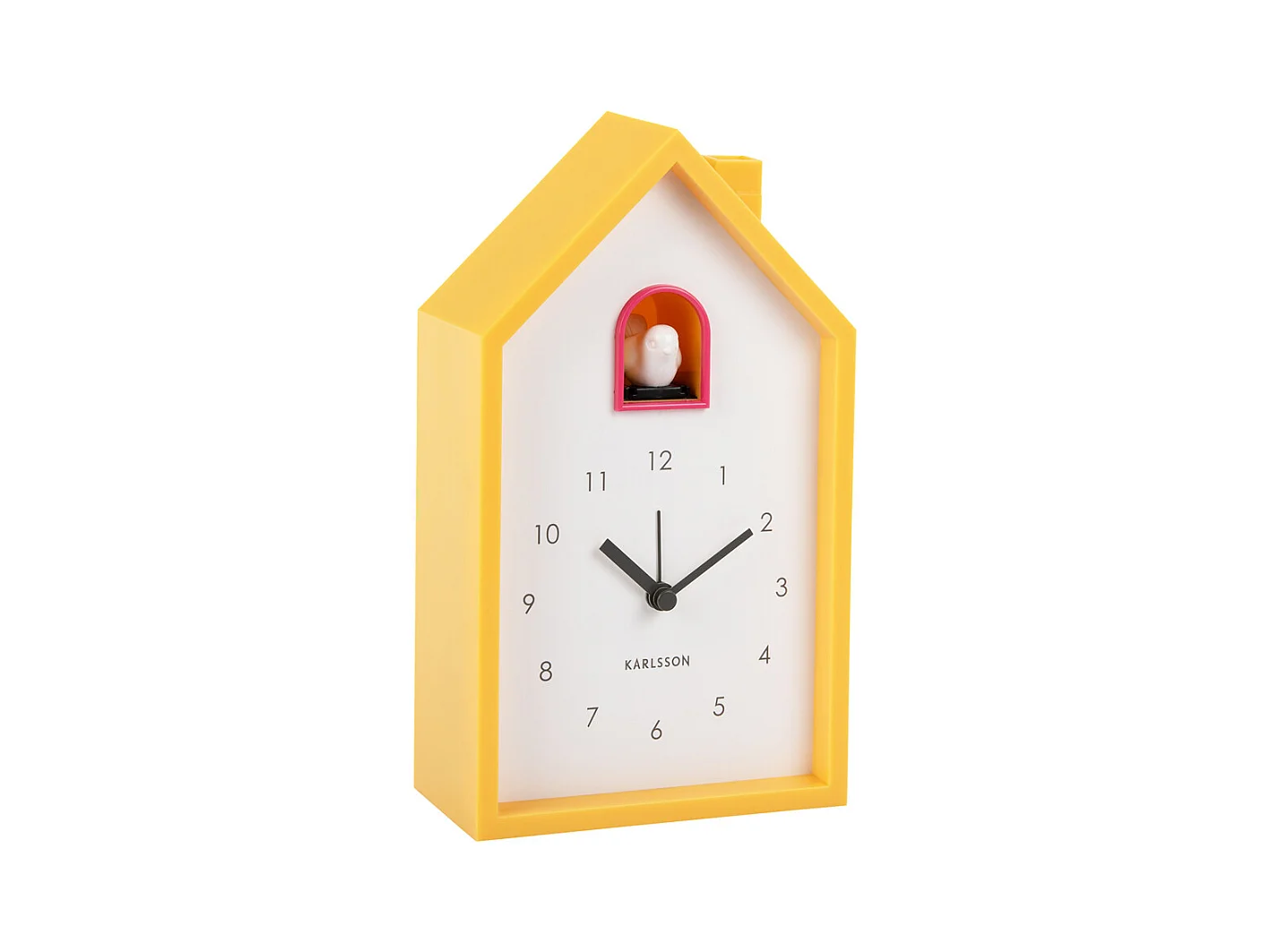 Réveil coucou moderne - Jaune vif