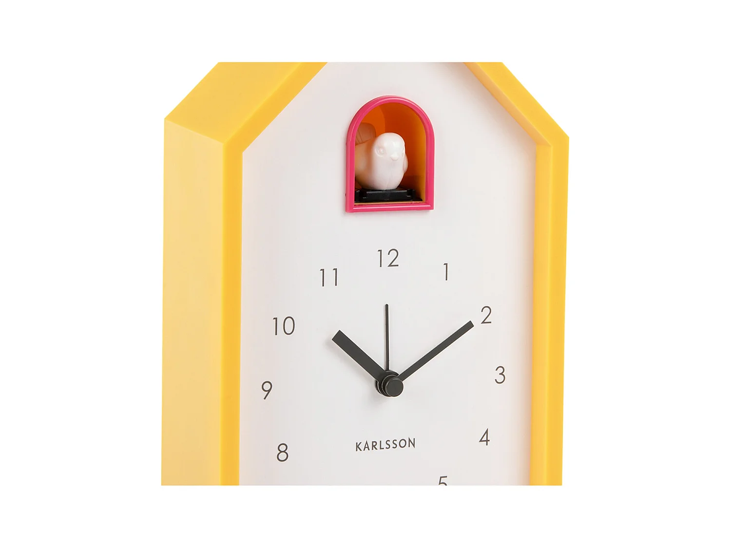Réveil coucou moderne - Jaune vif