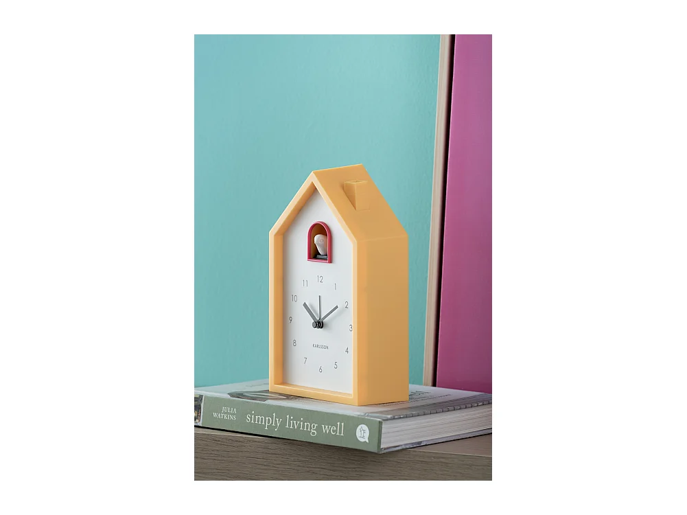 Réveil coucou moderne - Jaune vif