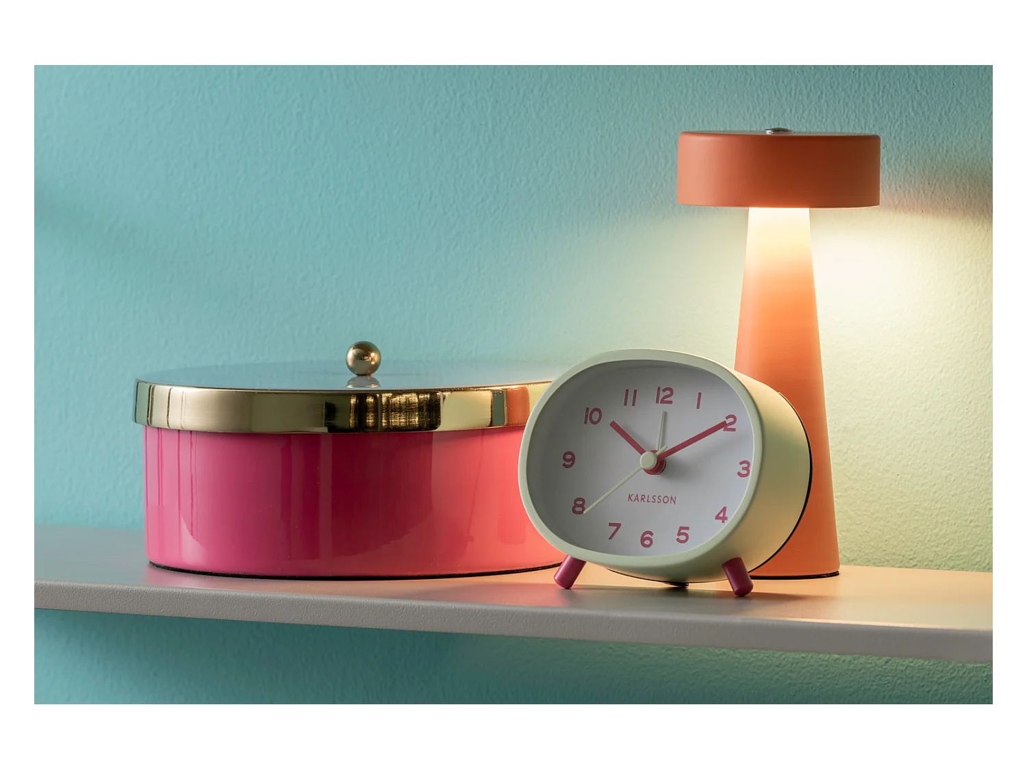 Réveil Cheeky Oval - Vert tendre