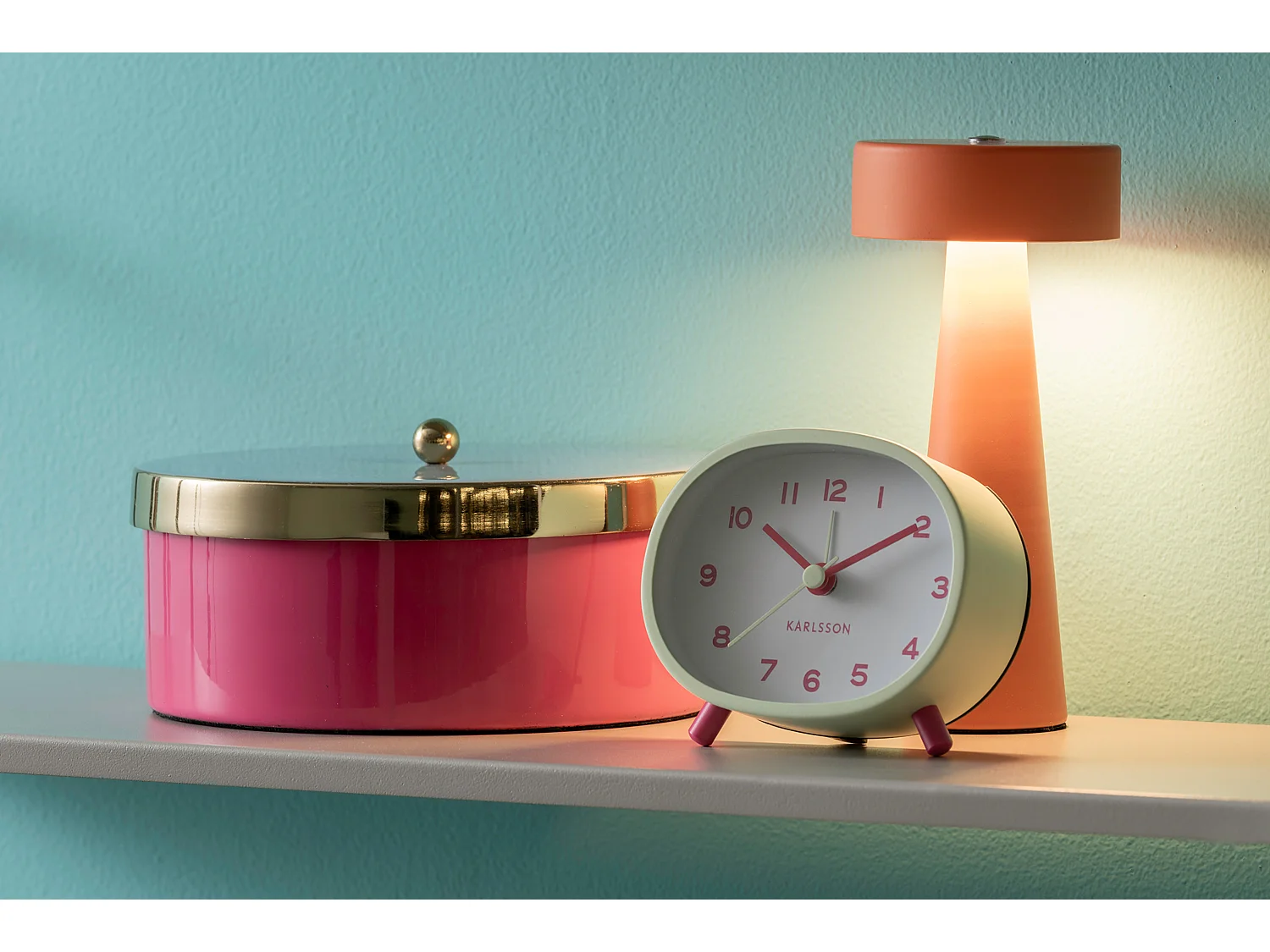 Réveil Cheeky Oval - Vert tendre