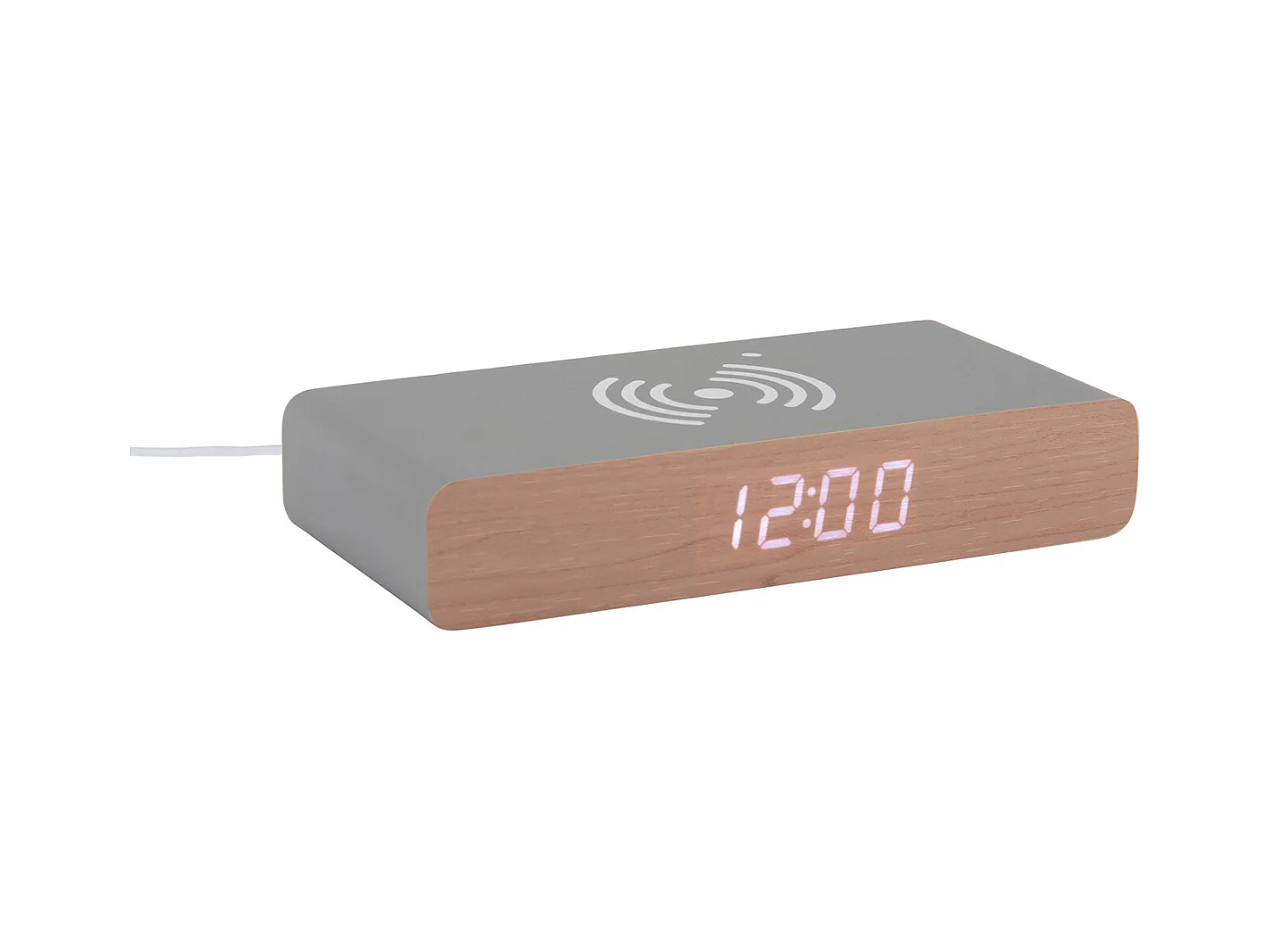 Réveil rétro plat à LED - Gris souris