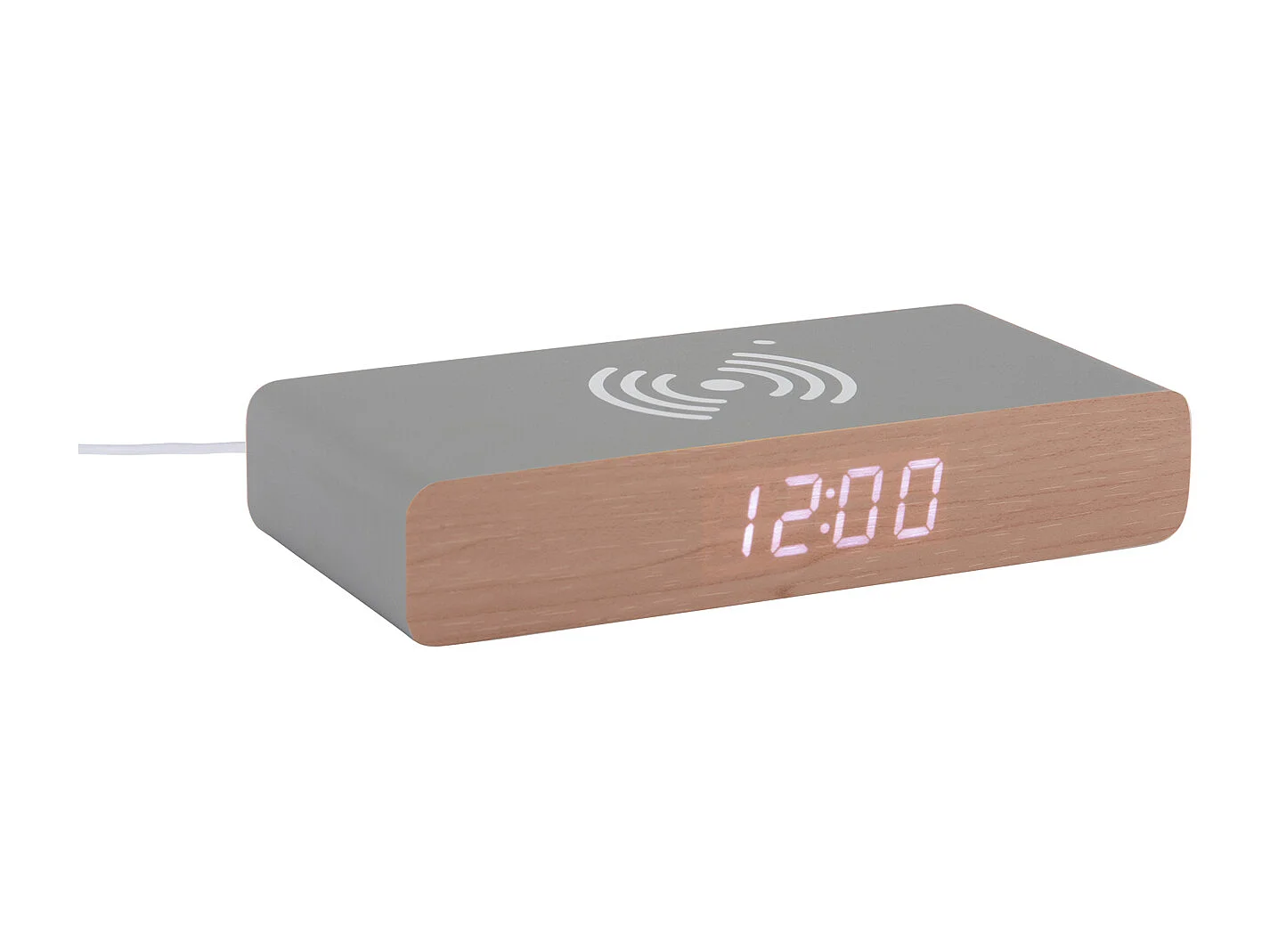 Wekker Retro Flat LED - Muisgrijs