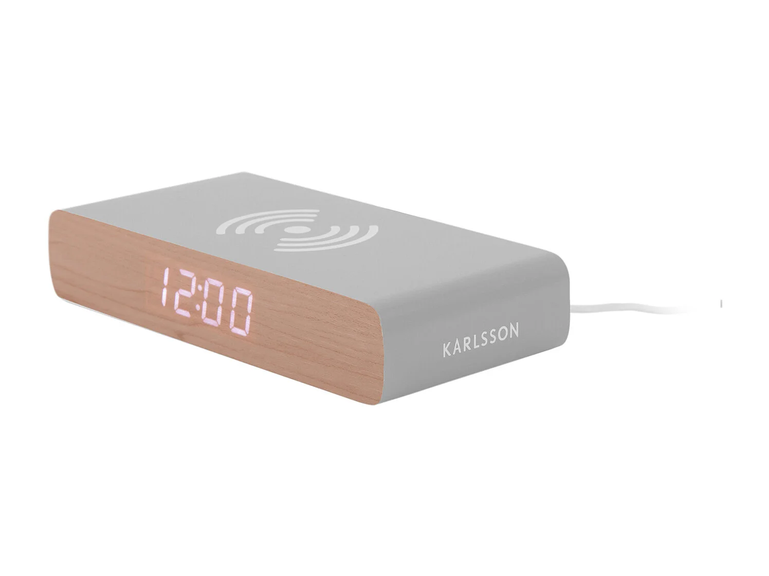 Wekker Retro Flat LED - Muisgrijs