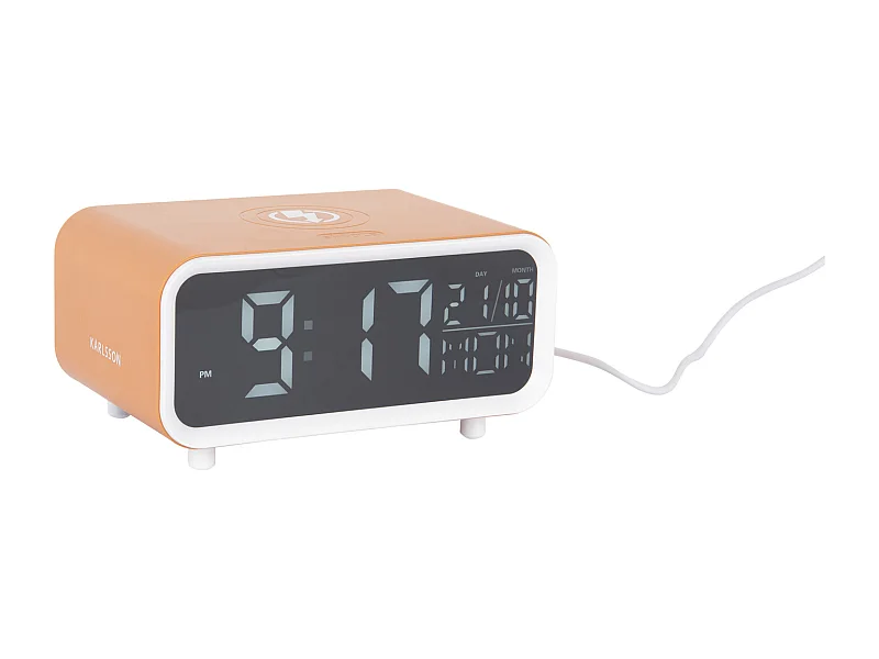 Wekker Chunky LED w. Phone Charger - Okergeel