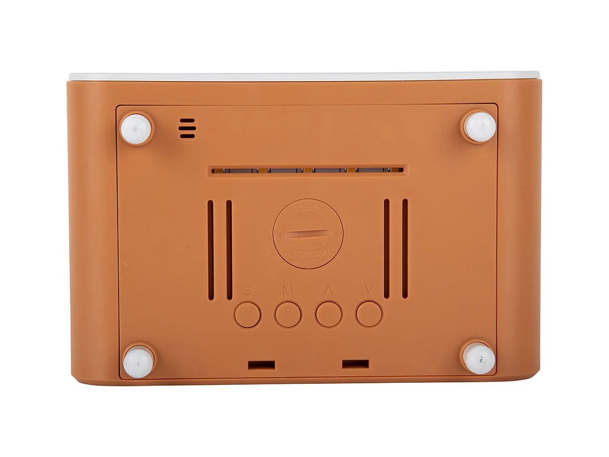 Réveil LED épais avec chargeur de téléphone - Jaune ocre