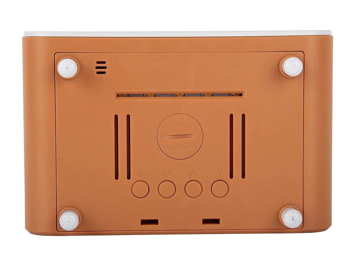 Réveil LED épais avec chargeur de téléphone - Jaune ocre