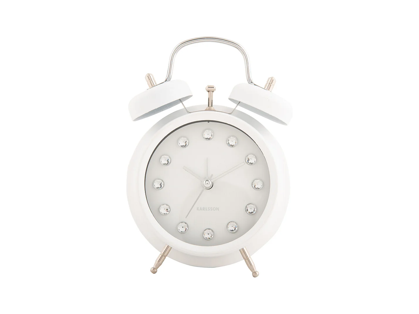 Réveil Glam Diamonds - Blanc