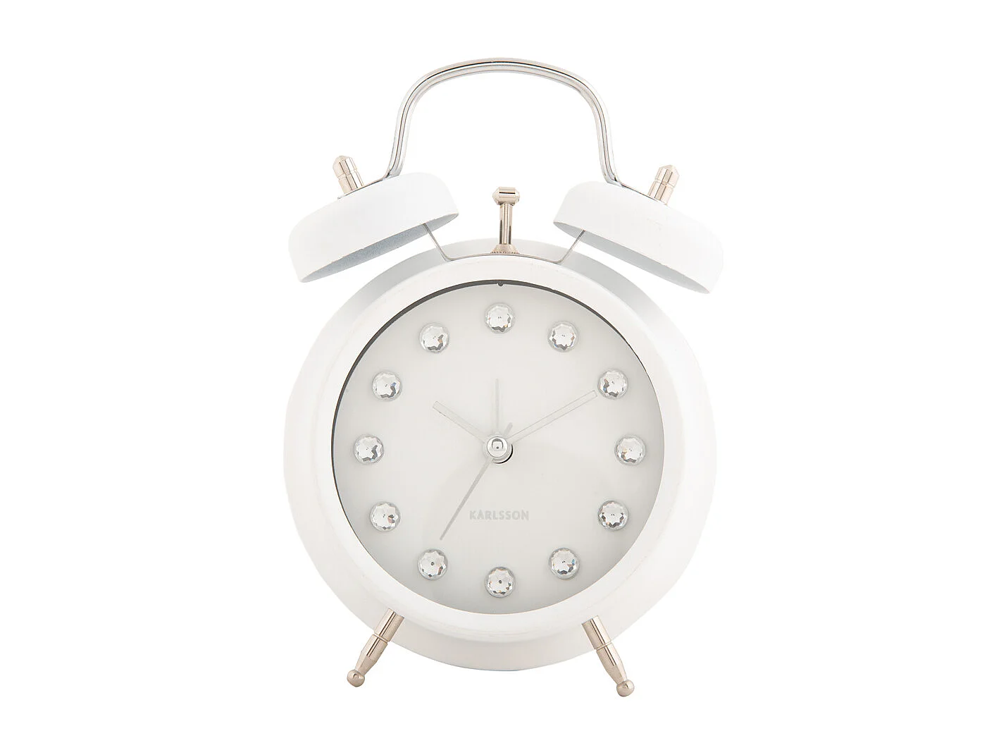 Réveil Glam Diamonds - Blanc