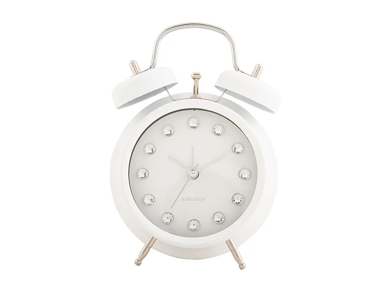 Réveil Glam Diamonds - Blanc