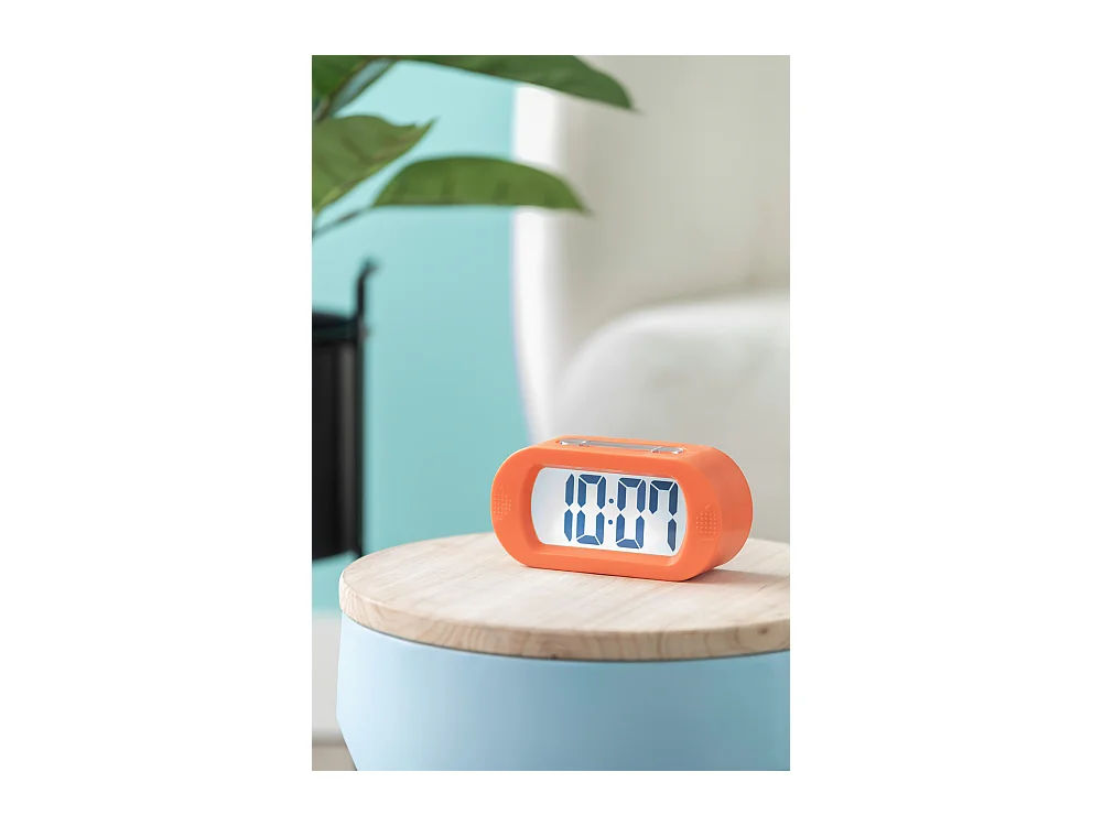 Réveil en gomme - Orange vif