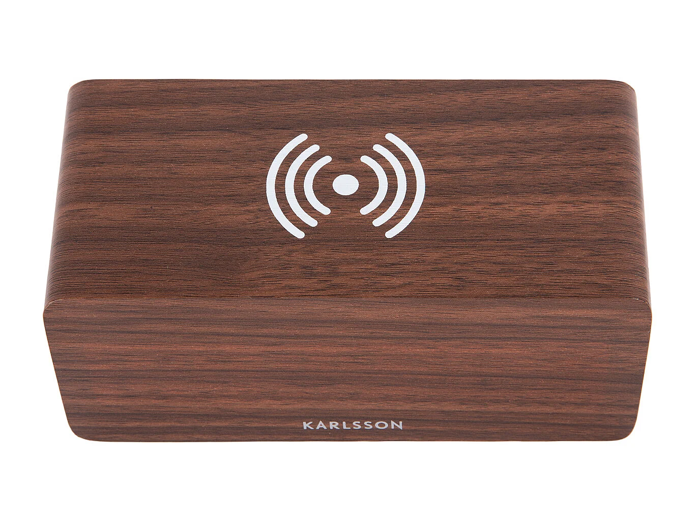 Bloc réveil avec chargeur de téléphone LED - Bois foncé