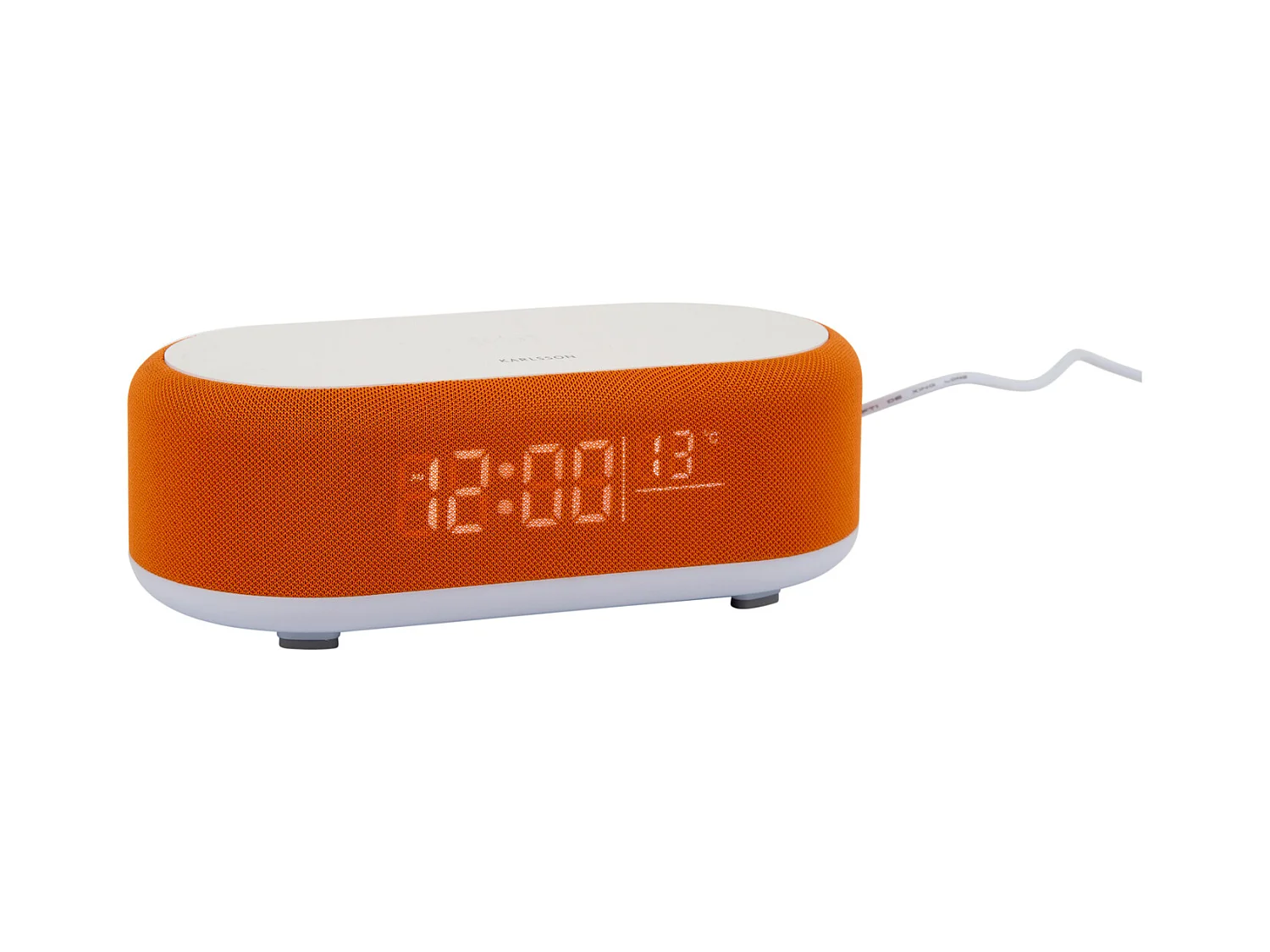 Réveil Vogue avec chargeur et Bluetooth - Orange vif
