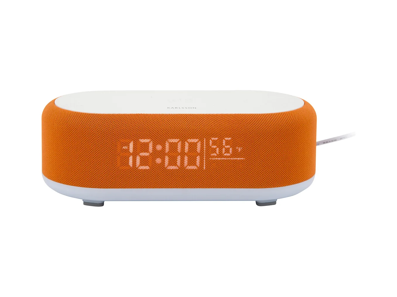 Réveil Vogue avec chargeur et Bluetooth - Orange vif