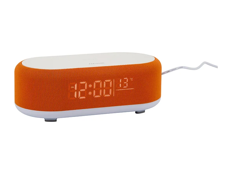 Réveil Vogue avec chargeur et Bluetooth - Orange vif
