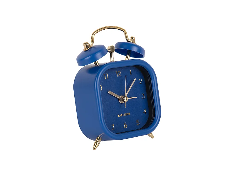 Wekker Metallic Glam Vierkant - Donkerblauw