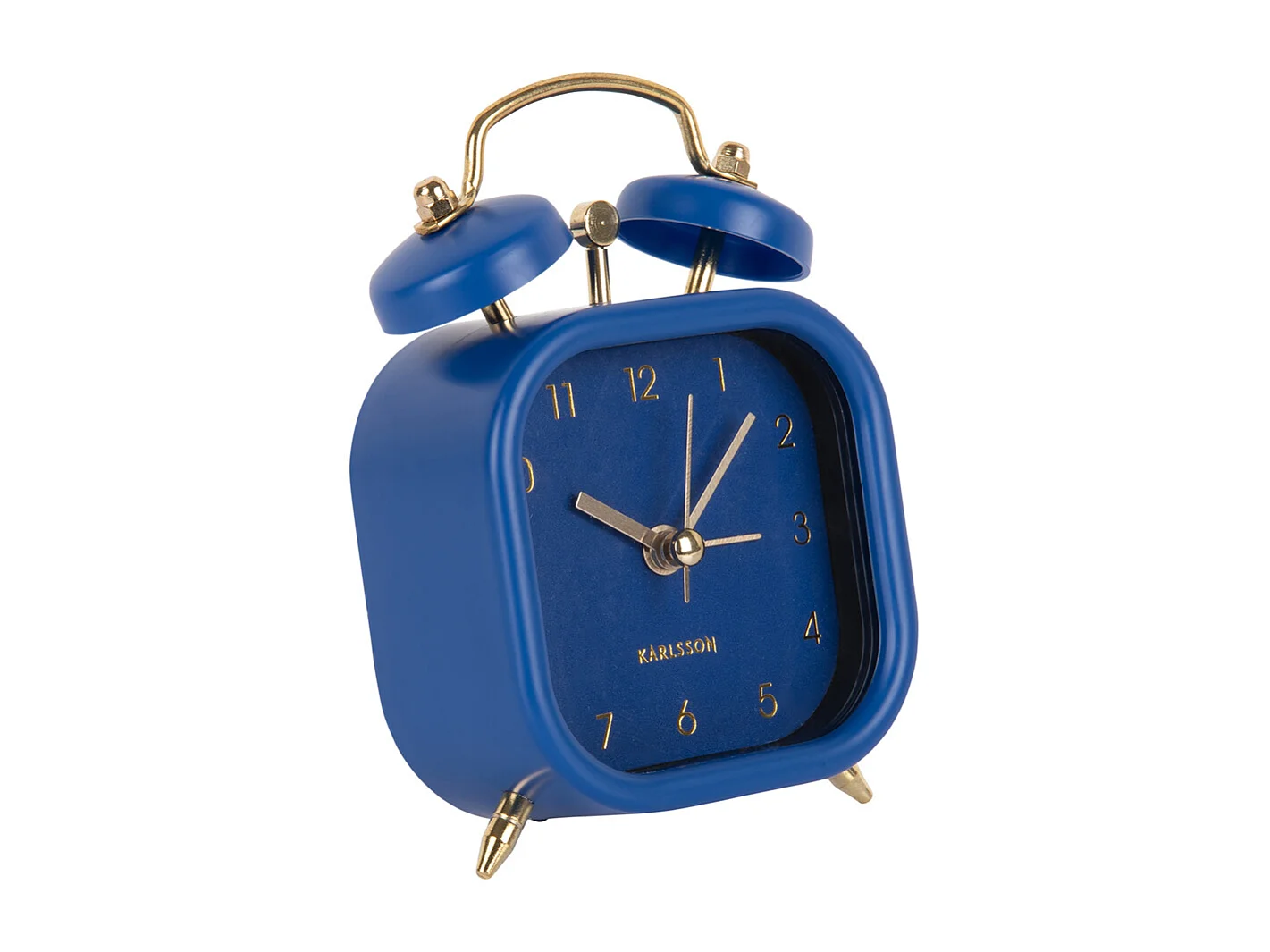 Réveil carré métallique glamour - Bleu foncé