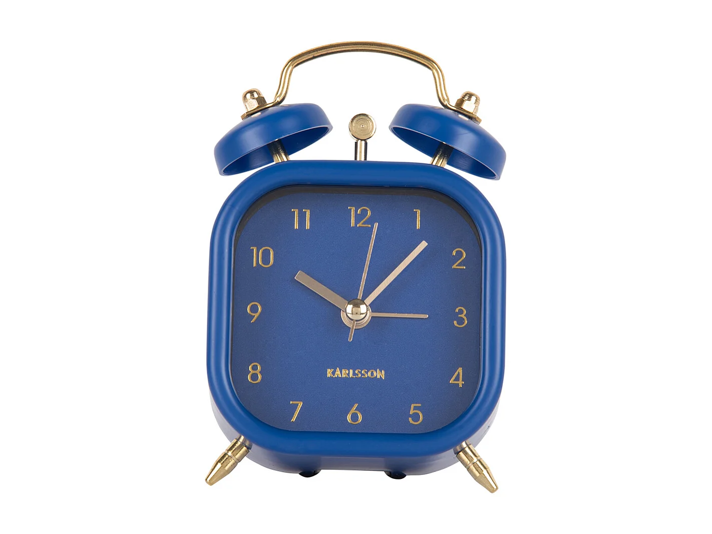 Réveil carré métallique glamour - Bleu foncé