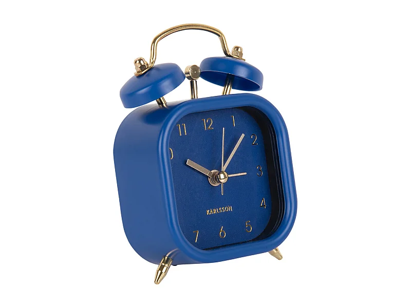 Réveil carré métallique glamour - Bleu foncé