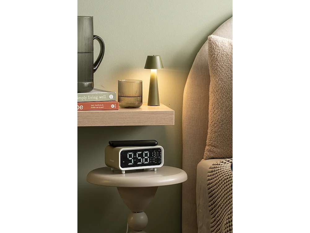 Wekker Chunky LED w. Phone Charger - Tea green