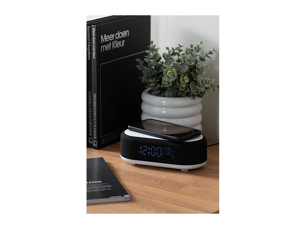Réveil Vogue avec chargeur et Bluetooth - Noir