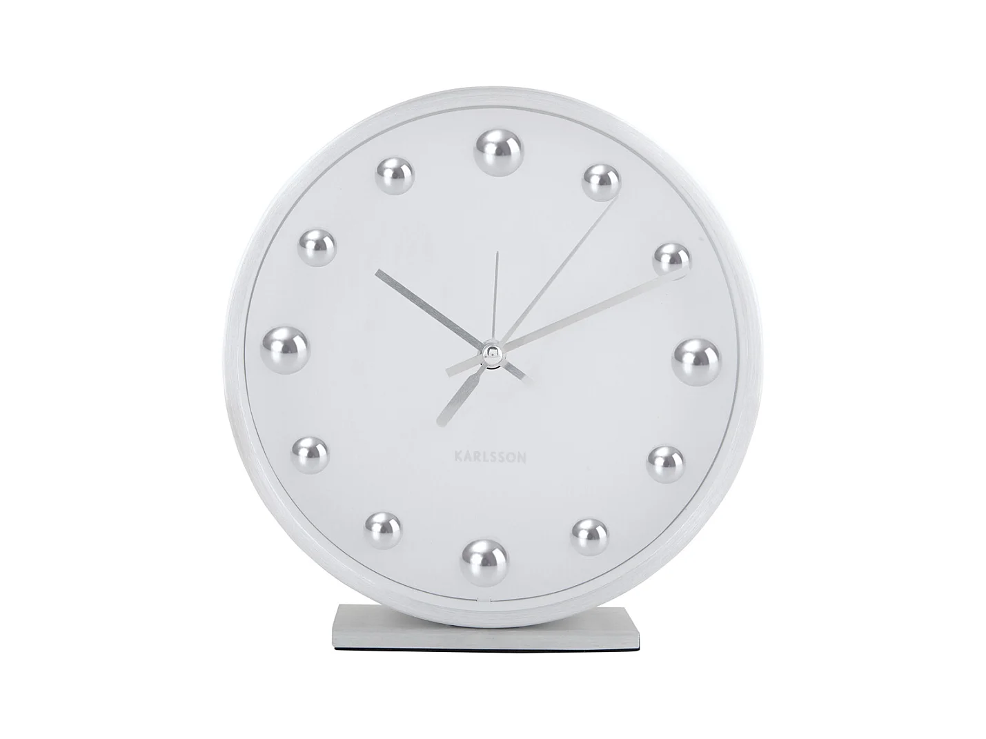 Réveil à pois brillants - Blanc