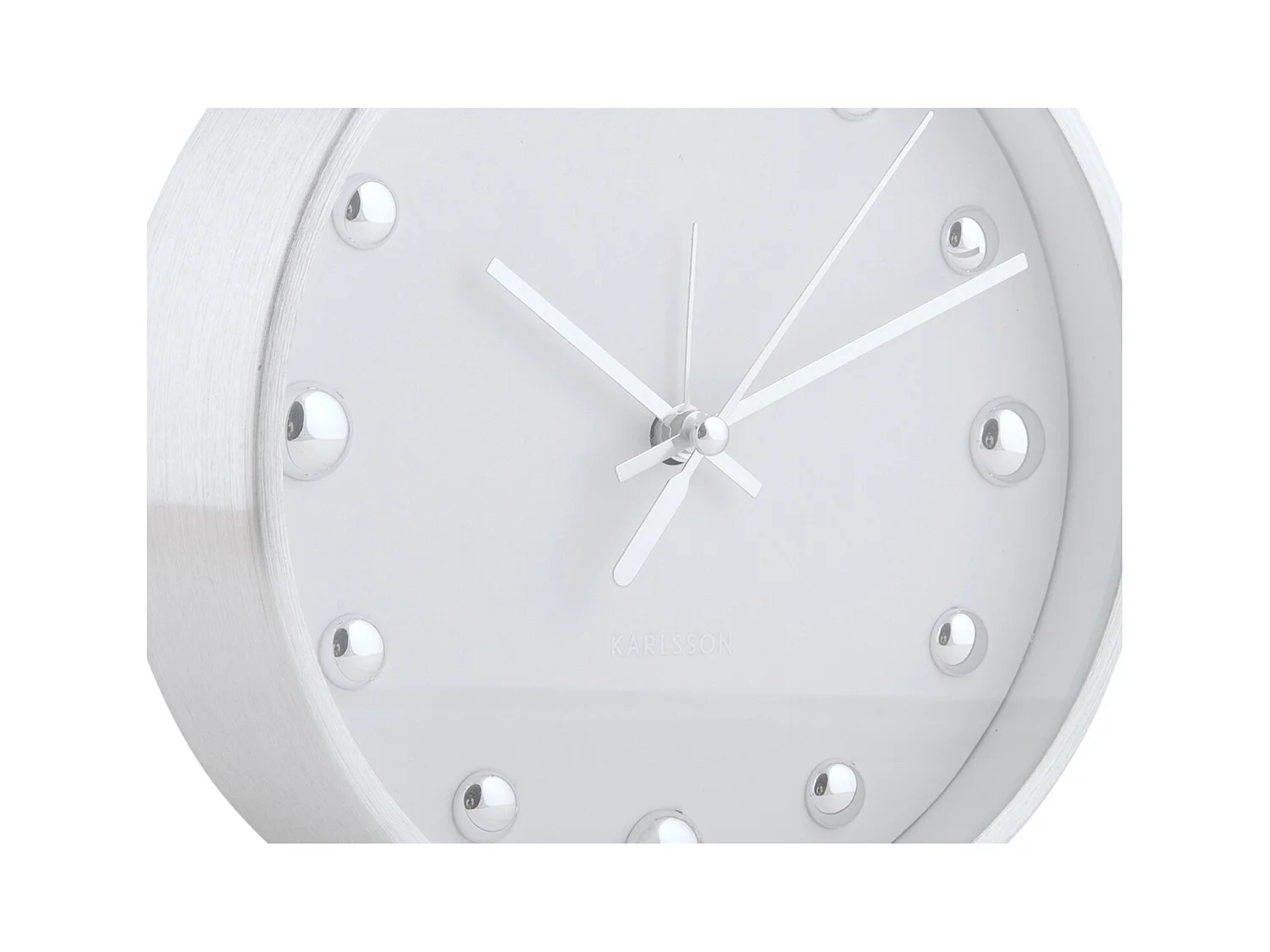 Réveil à pois brillants - Blanc