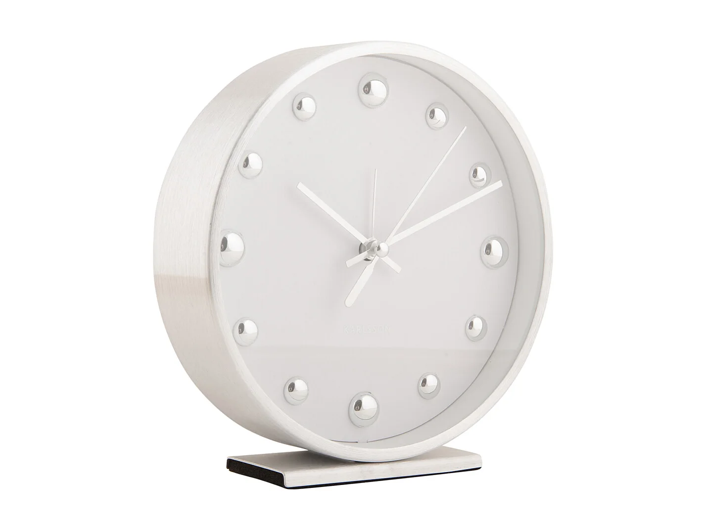 Réveil à pois brillants - Blanc